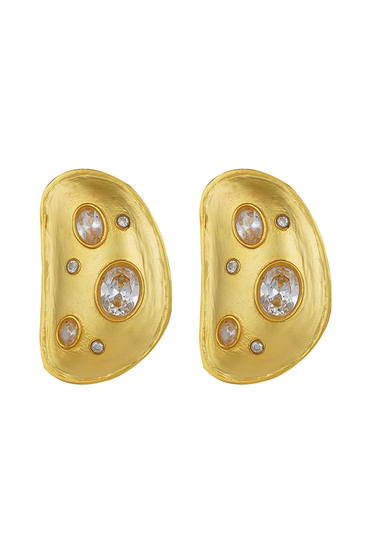 Gold Plated Cubic Zircon Stud Earrings