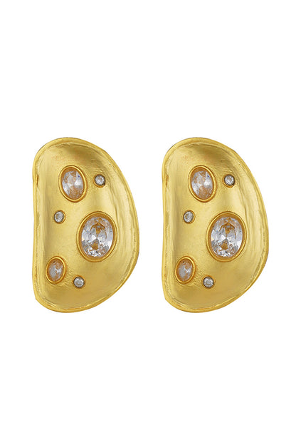 Gold Plated Cubic Zircon Stud Earrings