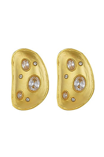 Gold Plated Cubic Zircon Stud Earrings