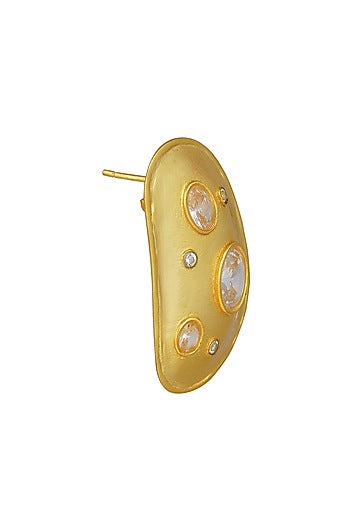 Gold Plated Cubic Zircon Stud Earrings