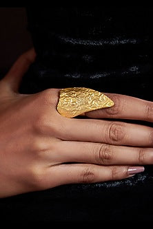 Gold Plated Beaten Ring