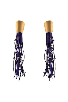 Gold Finish Corded Dangler Earrings
