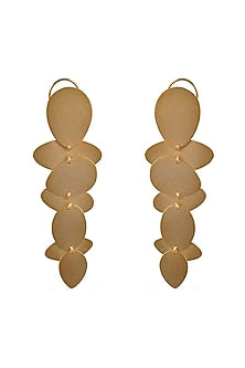 Gold Finish Disc Dangler Earrings