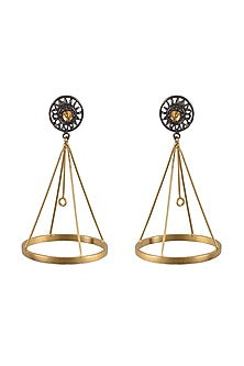 Two-Tone Finish Handcrafted Dangler Earrings