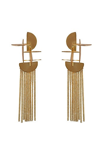 Gold Finish Handcrafted Dangler Earrings