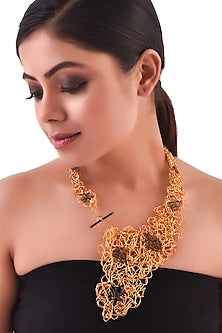 Two-Tone Finish Wired Long Necklace