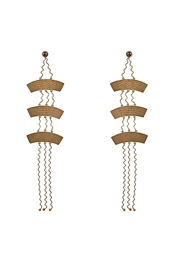 Gold Finish Handcrafted Dangler Earrings
