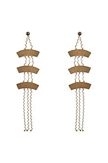 Gold Finish Handcrafted Dangler Earrings