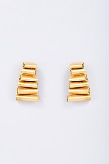 Gold Finish Drop Down Earrings