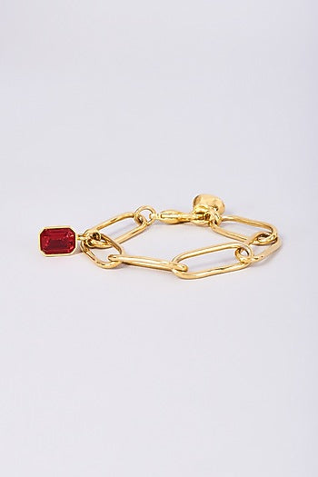 Gold Finish Swarovski Chain Bracelet