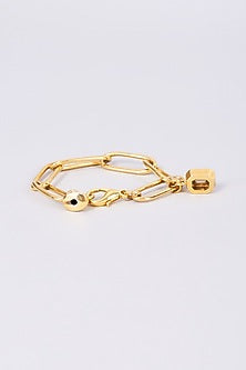 Gold Finish Swarovski Chain Bracelet