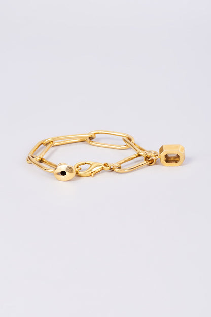 Gold Finish Swarovski Chain Bracelet