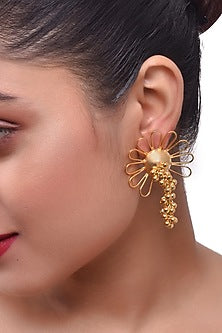 Gold Plated Ghungroo Hanging Dangler Earrings