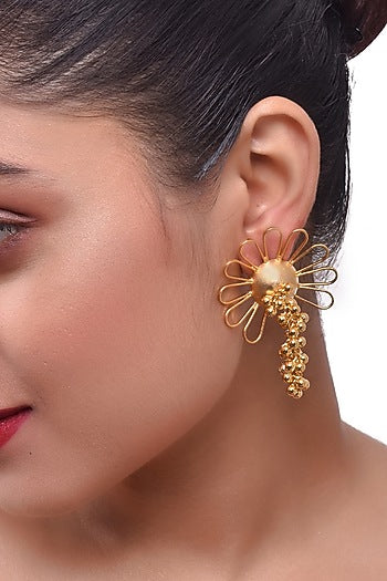 Gold Plated Ghungroo Hanging Dangler Earrings