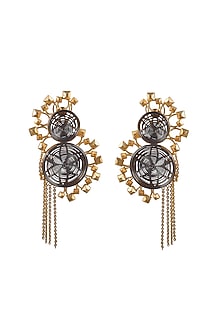 Two Tone Finish Dangler Earrings