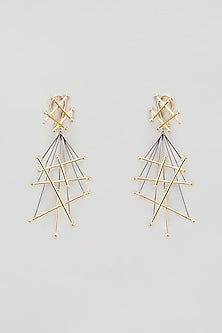 Two-Tone Finish Dangler Earrings