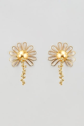 Two-Tone Finish Ghungroo Stud Earrings
