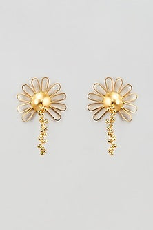 Two-Tone Finish Ghungroo Stud Earrings