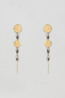 Two-Tone Finish Cocktail Dangler Earrings