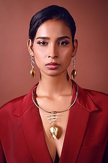 Two-Tone Finish Lotus Necklace