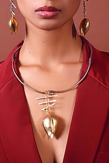 Two-Tone Finish Lotus Necklace