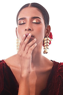 Gold Finish Dreamcatcher Dangler Earrings