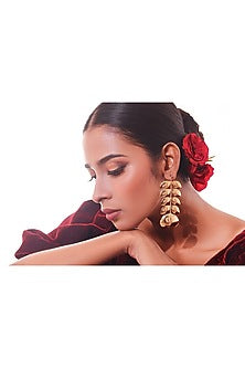 Gold Finish Dreamcatcher Dangler Earrings