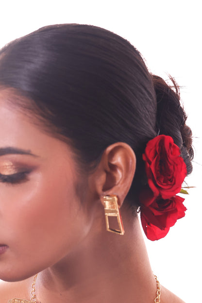 Gold Finish Skyward Stud Earrings