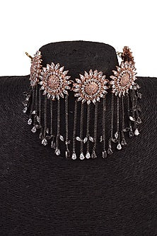 Rose Gold Finish Choker Necklace Set