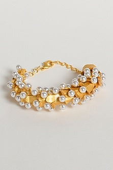 Gold Finish Pearl Bracelet