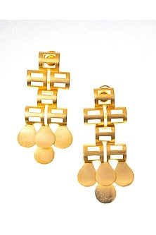 Gold Finish Motifs Earrings