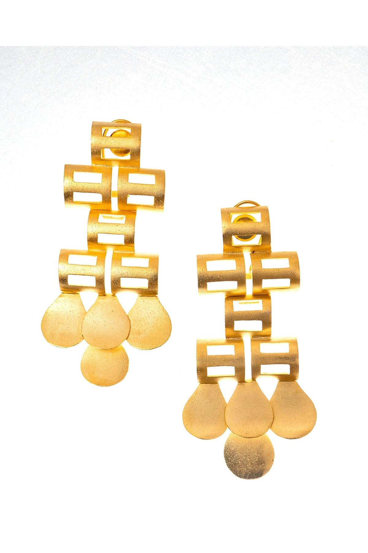 Gold Finish Motifs Earrings