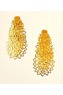 Matte Gold Finish Dangling Earrings