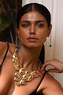 Two-Tone Finish Geometric Necklace