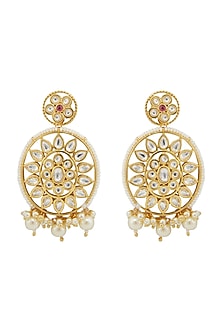 Gold Plated Kundan Polki & Pearl Choker Necklace Set