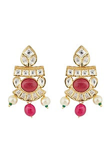 Gold Plated Kundan Polki & Navratna Necklace Set