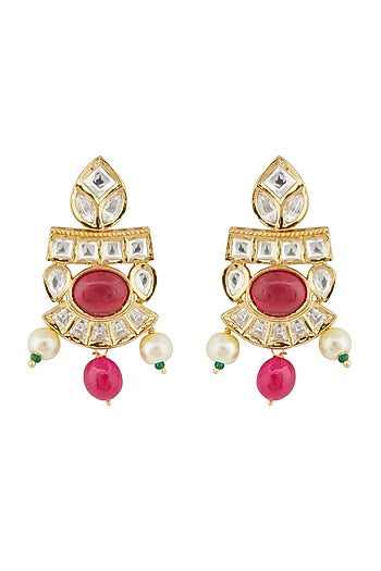 Gold Plated Kundan Polki & Navratna Necklace Set