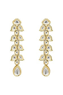 Gold Plated Kundan Polki Dangler Earrings
