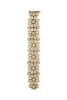 Gold Plated Kundan Polki Openable Bracelet