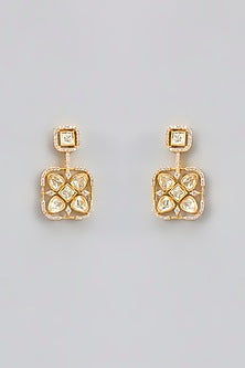 Gold Finish Moissanite Polki Choker Necklace Set