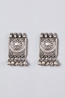 Metal Oxidised Kundan & Natural Stone Choker Necklace Set