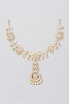 Gold Finish Kundan Polki Mathapatti