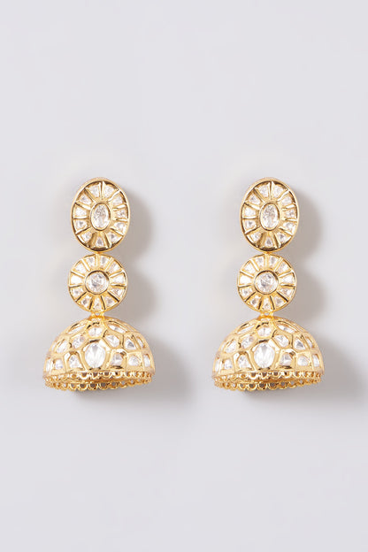 Gold Finish Kundan Polki & Pearl Necklace Set