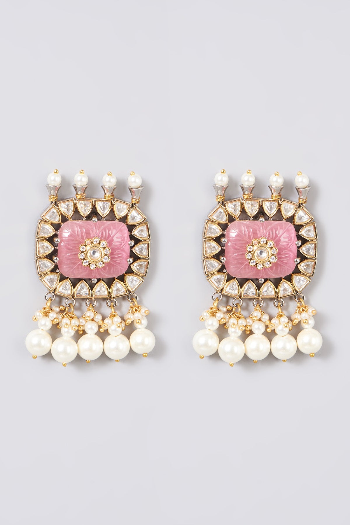 Gold Plated Kundan Polki & Pearl Choker Necklace Set