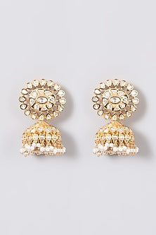 Gold Plated Kundan Polki & Pearl Choker Necklace Set