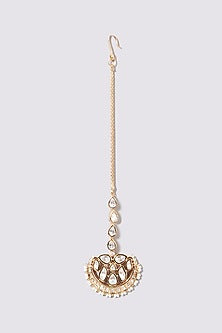 Gold Plated Kundan Polki & Pearl Choker Necklace Set