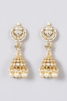 Gold Plated Pearl & Kundan Polki Choker Necklace Set
