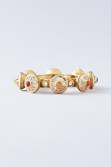 Gold Plated Kundan Polki & Navratna Pacheli Kada
