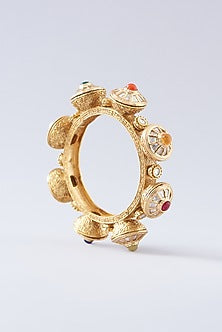 Gold Plated Kundan Polki & Navratna Pacheli Kada