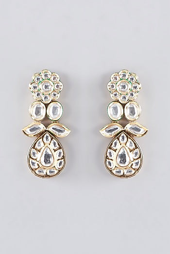 Gold Plated Kundan Polki & Pearl Necklace Set